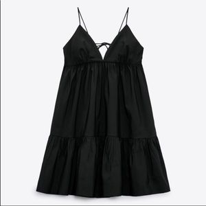 Zara Black Poplin Dress